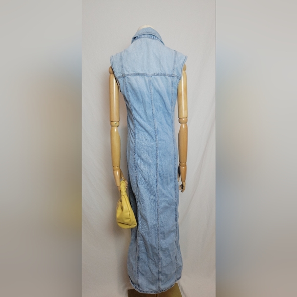Zara Womans Denim Maxi Dress Sleeveless, Size Medium - Picture 4 of 6